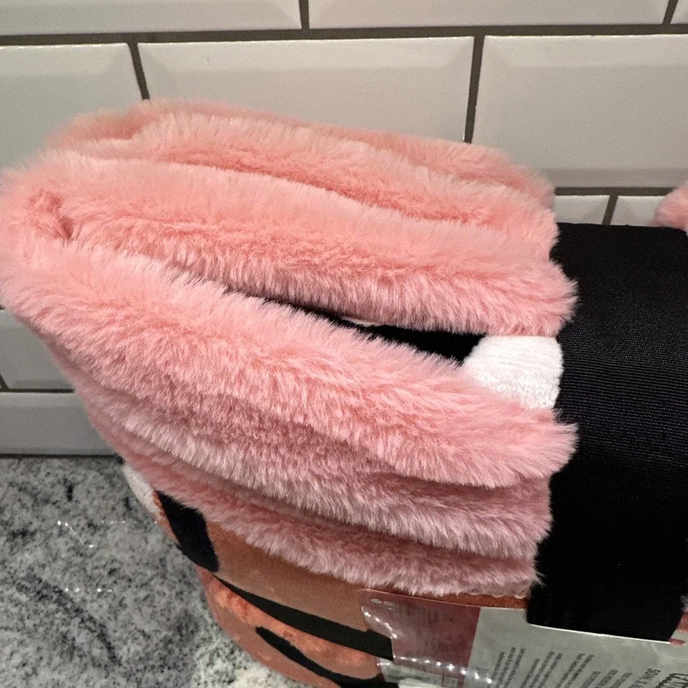 Hello Kitty Country‎ Bows Silky Soft Cloud Throw With Faux Fur Blanket 50
